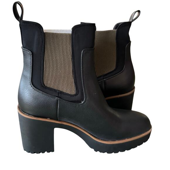 CHINESE LAUNDRY Good Day Bootie Black Chunky Boot Lug Sole Platform Size 9.5 - Picture 6 of 11